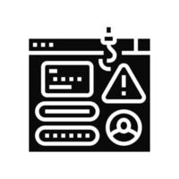 illustration vectorielle de l'icône du glyphe des attaques de phishing vecteur