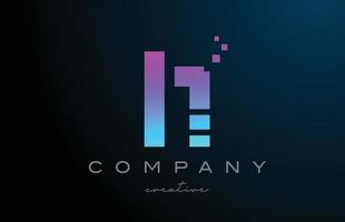 conception d'icône de logo lettre alphabet h points bleu rose. conception de modèle pour une entreprise ou une idée d'entreprise vecteur