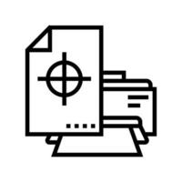 illustration vectorielle de l'icône de la ligne de feuille de papier d'impression vecteur