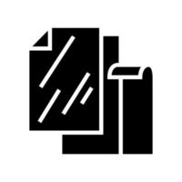 papier parchemin glyphe icône illustration vectorielle vecteur