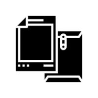papier bond liste glyphe icône illustration vectorielle vecteur
