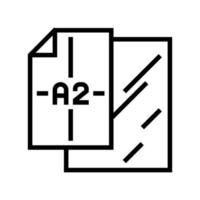 format a2 pour illustration vectorielle d'icône de ligne d'impression d'affiches vecteur