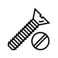 illustration vectorielle d'icône de ligne de vis à tête plate vecteur