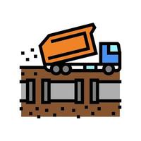 illustration vectorielle de l'icône de couleur du pipeline de remplissage de camion vecteur
