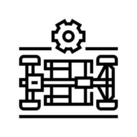 sélection de châssis icône de ligne de voiture illustration vectorielle vecteur