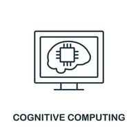 icône informatique cognitive. symbole simple créatif de la collection fintech. icône d'informatique cognitive en ligne pour les modèles, la conception Web et les infographies vecteur