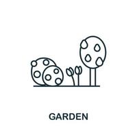 icône de jardin. symbole de jardin d'élément de ligne simple pour les modèles, la conception Web et les infographies vecteur