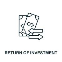 icône de retour d'investissement de la collection d'entreprises mondiales. icône de retour d'investissement en ligne simple pour les modèles, la conception Web et les infographies vecteur