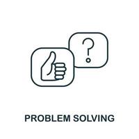icône de résolution de problèmes de la collection d'apprentissage automatique. icône de résolution de problèmes de ligne simple pour les modèles, la conception Web et les infographies vecteur