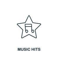 la musique frappe l'icône de la collection de musique. icône de hits de musique en ligne simple pour les modèles, la conception Web et les infographies vecteur