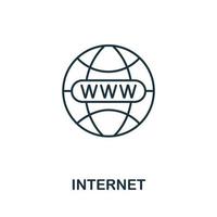 icône internet de la collection iot. icône internet en ligne simple pour les modèles, la conception Web et les infographies vecteur