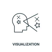 icône de visualisation de la collection de compétences de vie. icône de visualisation de ligne simple pour les modèles, la conception Web et les infographies vecteur