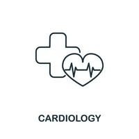 icône de cardiologie de la collection médicale. symbole de cardiologie d'élément de ligne simple pour les modèles, la conception Web et les infographies vecteur