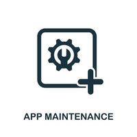 icône de maintenance d'application de la collection de développement d'applications mobiles. icône de maintenance d'application en ligne simple pour les modèles, la conception Web et les infographies vecteur