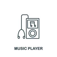 icône de lecteur de musique de la collection de musique. icône de lecteur de musique en ligne simple pour les modèles, la conception Web et les infographies vecteur