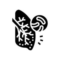 Illustration vectorielle de l'icône du glyphe de la maladie respiratoire de la tuberculose vecteur