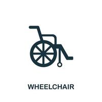 jeu d'icônes en fauteuil roulant. quatre éléments de styles différents de la collection d'icônes de médecine. icônes de fauteuil roulant créatives remplies, contours, symboles colorés et plats vecteur