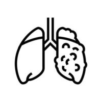 illustration vectorielle de l'icône de la ligne des maladies respiratoires ards vecteur