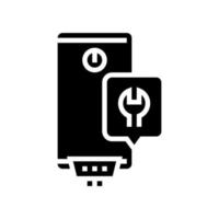 illustration vectorielle d'icône de glyphe de réparation de chauffe-eau vecteur