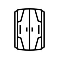 illustration vectorielle d'icône de ligne d'équipement de solarium de cabine verticale fermée vecteur