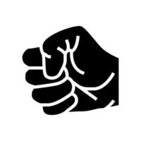 poing main geste glyphe icône illustration vectorielle vecteur