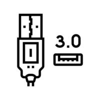 illustration vectorielle d'icône de ligne usb 3.0 vecteur