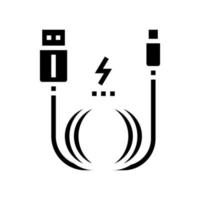 illustration vectorielle d'icône de glyphe de câble de charge vecteur