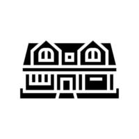 illustration vectorielle d'icône de glyphe de maison individuelle unifamiliale vecteur