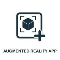 icône d'application de réalité augmentée de la collection de développement d'applications mobiles. icône d'application de réalité augmentée en ligne simple pour les modèles, la conception Web et les infographies vecteur