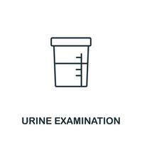 icône d'examen d'urine de la collection de contrôle de santé. icône d'examen d'urine en ligne simple pour les modèles, la conception Web et les infographies vecteur