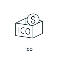 icône ico. symbole simple créatif de la collection fintech. icône de ligne ico pour les modèles, la conception Web et les infographies vecteur