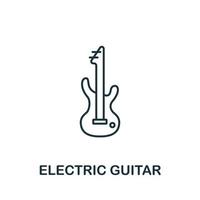 icône de la guitare électrique de la collection de musique. icône de guitare électrique en ligne simple pour les modèles, la conception Web et les infographies vecteur