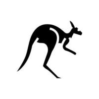 animal kangourou dans le zoo glyphe icône illustration vectorielle vecteur