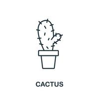 icône de cactus de la collection de jardin. icône de cactus en ligne simple pour les modèles, la conception Web et les infographies vecteur