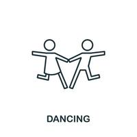 icône de danse de la collection de loisirs. symbole de danse d'élément de ligne simple pour les modèles, la conception Web et les infographies vecteur