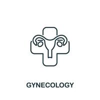 icône de gynécologie de la collection médicale. symbole de gynécologie d'élément de ligne simple pour les modèles, la conception Web et les infographies vecteur