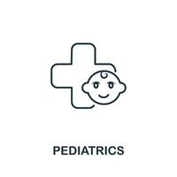 icône pédiatrique de la collection médicale. symbole de pédiatrie d'élément de ligne simple pour les modèles, la conception Web et les infographies vecteur