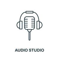 icône de studio audio de la collection de musique. icône de studio audio en ligne simple pour les modèles, la conception Web et les infographies vecteur