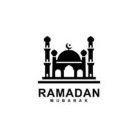 logo ramadan. illustration vectorielle de mosquée simple logo plat vecteur