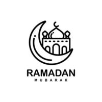 illustration vectorielle de ramadan simple logo plat. logo ramadan. logo de la mosquée vecteur