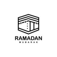 logo ramadan. illustration vectorielle de logo plat simple kaaba vecteur