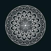 mandala de luxe blanc sur fond sombre, mandala de luxe vintage, décoration ornementale vecteur