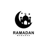 illustration vectorielle de ramadan simple logo plat. logo ramadan. logo de la mosquée vecteur