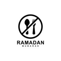 illustration vectorielle de ramadan jeûne simple logo plat. vecteur de logo de jeûne