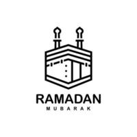 logo ramadan. illustration vectorielle de logo plat simple kaaba vecteur