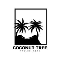 logo de cocotier, vecteur d'arbre océanique, conception de modèles, image de marque de produit, logo d'objet de tourisme de plage