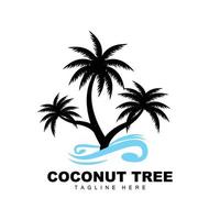 logo de cocotier, vecteur d'arbre océanique, conception de modèles, image de marque de produit, logo d'objet de tourisme de plage