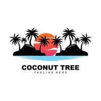 logo de cocotier, vecteur d'arbre océanique, conception de modèles, image de marque de produit, logo d'objet de tourisme de plage