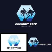 logo de cocotier, vecteur d'arbre océanique, conception de modèles, image de marque de produit, logo d'objet de tourisme de plage