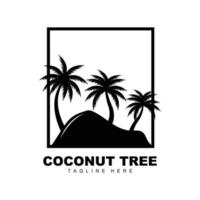 logo de cocotier, vecteur d'arbre océanique, conception de modèles, image de marque de produit, logo d'objet de tourisme de plage